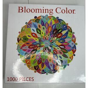 Bgraamiens Puzzle-Blooming Color-1000 Pieces Color Challenge Game Board Round